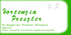 hortenzia preszler business card